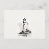 ブラック&ホワイトライトハウスコースタルウェディングレセプション エンクロージャーカード (裏面)