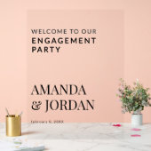 ブラック&ホワイトラックスミニマル婚約 アクリルサイン (ウェディング)