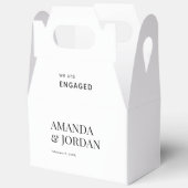 ブラック&ホワイトラックスミニマル婚約 フェイバーボックス (見開き)