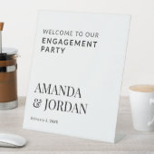 ブラック&ホワイトラックスミニマル婚約 台座サイン (インサイチュ)