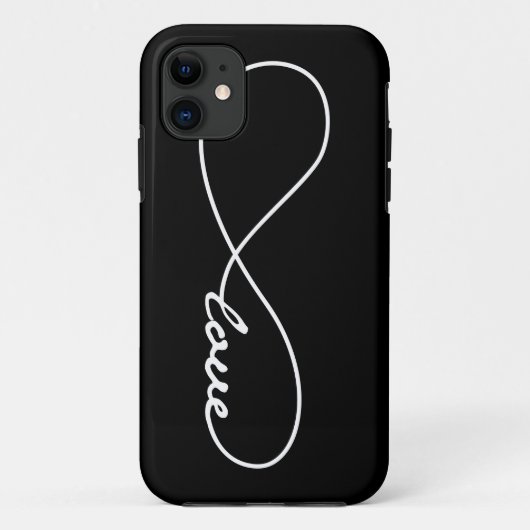 ブラック&ホワイトラブインフィニティiPhoneケース Case-Mate iPhoneケース (裏面)