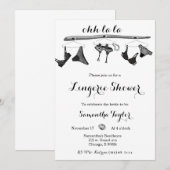 ブラック＆ホワイトランジェリーシャワー 招待状 (正面/裏面)