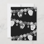 ブラック+ホワイトランタン新年のパーティー 招待状 (裏面)