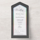 ブラック&ホワイトレインボーモダンノーディナー オールインワン招待状 (内側)