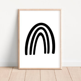 ブラック/ホワイトレインボー子供部屋デコールポスター ポスター
