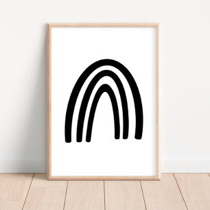 ブラック/ホワイトレインボー子供部屋デコールポスター ポスター