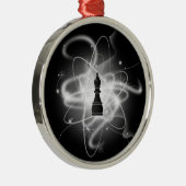 ブラック&ホワイトレトロアトミックチェスピース – Bishop メタルオーナメント (右)