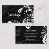 ブラック&ホワイトレトロフェニックスバードテンプレート 名刺 (正面/裏面)