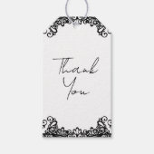 ブラック&ホワイトレースエレガントな結婚式 ギフトタグ (正面)