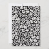 ブラック&ホワイトレースクリスマス 招待状 (裏面)