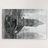 ブラック&ホワイトロンドンバス&ビッグベン ジグソーパズル (横)