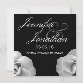 ブラック&ホワイトローズウエディングセーブザデート招待状 セーブザデート (裏面)