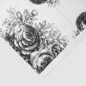 ブラック&ホワイトローズフローラデクページ紙 薄葉紙 (詳細)