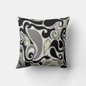 ブラック&ホワイトワッキーレトロスワール クッション (裏面)