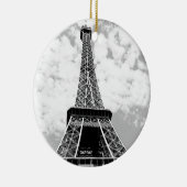 ブラック&ホワイトヴィンテージエッフェルタワーパリ セラミックオーナメント (右)