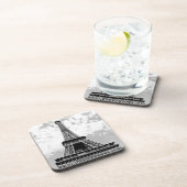 ブラック&ホワイトヴィンテージパリエッフェルタワー コースター (右側)