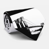 ブラック&ホワイトヴィンテージブルックリンブリッジネックタイ ネクタイ (ロール)