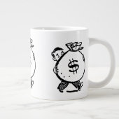 ブラック/ホワイトヴィンテージマネーバッグ専門マグカップ ジャンボコーヒーマグカップ (右)