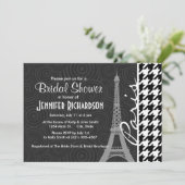 ブラック&ホワイト千鳥格子の;パリ 招待状 (スタンド正面)