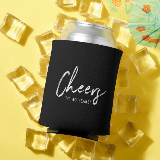 ブラック&ホワイト大人モダンの誕生日パーティー好意Ca 缶クーラー (インサイチュ 夏)