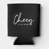 ブラック&ホワイト大人モダンの誕生日パーティー好意Ca 缶クーラー (正面)