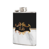 ブラック&ホワイト大理石を使用した高級金ゴールド フラスク (左)