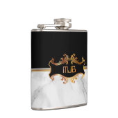 ブラック&ホワイト大理石を使用した高級金ゴールド フラスク (右)