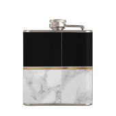 ブラック&ホワイト大理石を使用した高級金ゴールド フラスク (裏面)