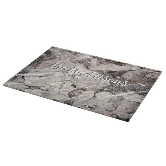 ブラック＆ホワイト大理石カッティングボード - 名入れ可能 カッティングボード (角)