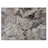 ブラック＆ホワイト大理石カッティングボード - 名入れ可能 カッティングボード (正面)