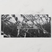 ブラック&ホワイト大理石グラムモダンギフト証明書 招待状 (正面/裏面)