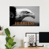 ブラック&ホワイト大胆不敵リーダーシップイーグルアイ ポスター (ホームオフィス)