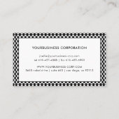 ブラック&ホワイト市松模様にフレーム汎用名刺 名刺 (裏面)