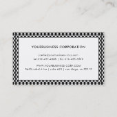 ブラック&ホワイト市松模様にフレーム汎用名刺 名刺 (裏面)