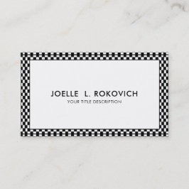 ブラック&ホワイト市松模様にフレーム汎用名刺 名刺
