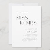 ブラック&ホワイト恋しく思からミセスブライダルシャワーへ写真 招待状 (正面)