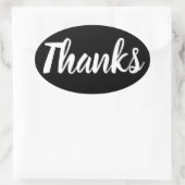 ブラック&ホワイト感謝していユーのビジネスシンプルステッカー 楕円形シール (バッグ)