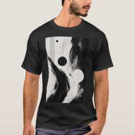 ブラック&ホワイト抽象的なフロートシャツ Tシャツ