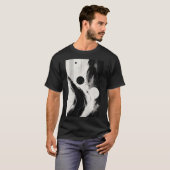 ブラック&ホワイト抽象的な流れ Tシャツ (正面フル)
