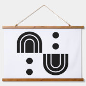 ブラック&ホワイト抽象的の木材のタペストリー 吊り下げ型タペストリー (正面)