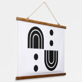 ブラック&ホワイト抽象的の木材のタペストリー 吊り下げ型タペストリー (傾斜あり)