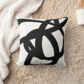 ブラック&ホワイト抽象芸術アート装飾用クッション クッション (ブランケット)
