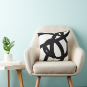 ブラック&ホワイト抽象芸術アート装飾用クッション クッション (椅子)