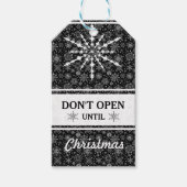 ブラック&ホワイト抽象芸術クリスマススター ギフトタグ (正面)