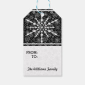 ブラック&ホワイト抽象芸術クリスマススター ギフトタグ (裏面)