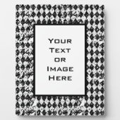 ブラック&ホワイト抽象芸術ダイヤモンド フォトプラーク (正面)