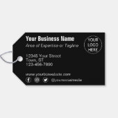 ブラック&ホワイト抽象芸術フラワービジネス情報 ギフトタグ (裏面横)