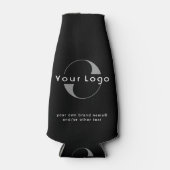 ブラック+ホワイト文字会社のロゴB Bott ボトルクーラー (正面)