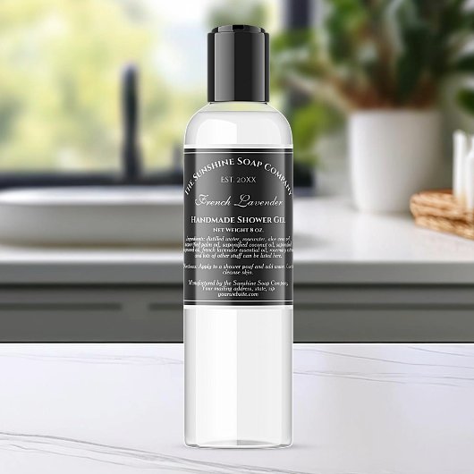 ブラック(ホワイト文字化粧品ラベル付き) 2.5インチx 2.5インチ シール