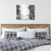 ブラック&ホワイト樺の木ツリートランク樺の木バーク16x20 キャンバスプリント (インサイチュ (寝室))